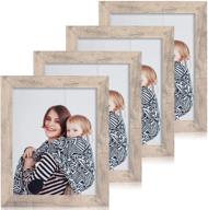 📸 enhance your pictures: irahmen 4 pack 8x10 rustic picture frame set with high definition glass for desktop and wall display (ir-us002-sg-p8x10) logo