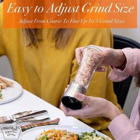 img 2 attached to 🧂 Enhance Your Culinary Experience with the Home EC Premium Stainless Steel Salt or Pepper Grinder – Adjustable Ceramic Grinder, Tall Glass Shakers, and Bonus eBook!