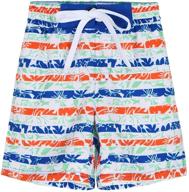 🩳 vibrant printed pattern boys' clothing and swim shorts: nonwe drawstring collection logo