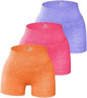 🔸 набор спортивных шорт для йоги oqq: тренировочные безшовные леггинсы с высокой талией для женщин, 3 предмета логотип