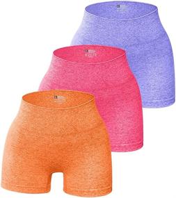 img 4 attached to 🔸 Набор спортивных шорт для йоги OQQ: тренировочные безшовные леггинсы с высокой талией для женщин, 3 предмета