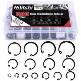 img 4 attached to Hilitchi 300-Piece [15-Size] Steel Alloy Internal Circlip Snap Retaining Clip Ring Assortment Set