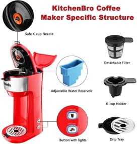 img 1 attached to ☕ Red Single Serve Coffee Maker for K Cup and Ground Coffee Pods - Fast Brew in 3 Mins, Travel-friendly - One Cup Coffee Maker with Strength Control