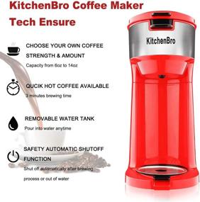 img 2 attached to ☕ Red Single Serve Coffee Maker for K Cup and Ground Coffee Pods - Fast Brew in 3 Mins, Travel-friendly - One Cup Coffee Maker with Strength Control