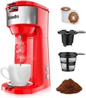 ☕ red single serve coffee maker for k cup and ground coffee pods - fast brew in 3 mins, travel-friendly - one cup coffee maker with strength control logo