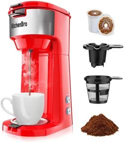 img 4 attached to ☕ Red Single Serve Coffee Maker for K Cup and Ground Coffee Pods - Fast Brew in 3 Mins, Travel-friendly - One Cup Coffee Maker with Strength Control