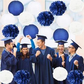 img 3 attached to 🎓 Navy Blue and White Furuix Graduation Decorations 2021 | Bridal Shower, Nautical Theme Party, Wedding, Birthday, Baby Shower Decorations