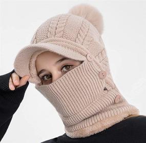 img 2 attached to 🧣 Women's Cozy Fleece Slouchy Beanie Hat with Scarf & Mask: Thick Winter Knitted Skull Cap for Warmth & Style