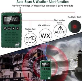 img 3 attached to Универсальный погодный радиоприёмник NOAA: портативный AM FM КВ с ЖК-экраном, автосканером, сигналом SOS, таймером сна и разъемом для наушников - идеально подходит для дома и чрезвычайных ситуаций (без функции часов).