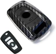 🔑 enhance your bmw key with a sleek carbon fiber pattern: ijdmtoy smart key fob shell and silicone button skin logo