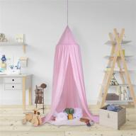 🏰 kids bed canopy - play tent with ceiling hanging dome for girls and boys room - reading nook princess castle - girl bedroom decor - mosquito net for crib beds - bedroom nursery baby corner - pink logo