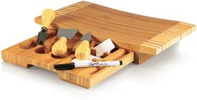 img 3 attached to 🧀 Concavo Bamboo Cheese Board and Cheese Tool Set by TOSCANA - Elevate Your Picnic Experience!