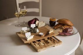 img 2 attached to 🧀 Concavo Bamboo Cheese Board and Cheese Tool Set by TOSCANA - Elevate Your Picnic Experience!