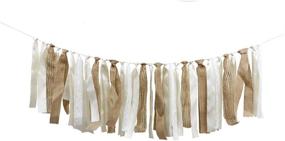 img 4 attached to 🎀 Lace Garland: Stunning Burlap Banner for Baby Showers, Weddings & Parties - 4ft Shabby Chic Decor!