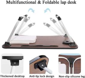 img 2 attached to 🪑 Laptop Desk with Beverage Holder & Storage Drawer | Lap Bed Tray for Students & Adults | Ideal for Eating, Reading & Watching on Couch or Sofa | 23.6”x15.7”x11” Size