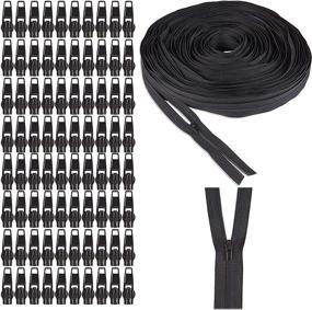 img 4 attached to 🔒 High-Quality Black Coil Zippers with Replacement Sliders for Sewing - 50 Yards, 80 Pieces