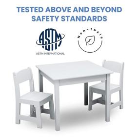 img 2 attached to 🪑 Delta Children MySize Kids Wood Table and Chair Set (Includes 2 Chairs) - Perfect for Crafting, Snacks, Homeschooling, Study Time & More, in Bianca White