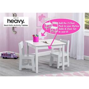 img 3 attached to 🪑 Delta Children MySize Kids Wood Table and Chair Set (Includes 2 Chairs) - Perfect for Crafting, Snacks, Homeschooling, Study Time & More, in Bianca White