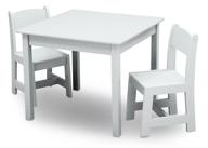 🪑 delta children mysize kids wood table and chair set (includes 2 chairs) - perfect for crafting, snacks, homeschooling, study time & more, in bianca white logo
