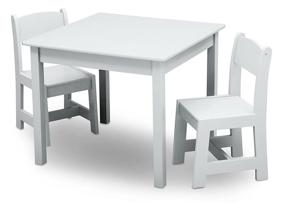 img 4 attached to 🪑 Delta Children MySize Kids Wood Table and Chair Set (Includes 2 Chairs) - Perfect for Crafting, Snacks, Homeschooling, Study Time & More, in Bianca White