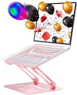 urmust adjustable laptop stand for desk aluminum computer stand for laptop riser holder notebook stand compatible with macbook air pro ultrabook all laptops 11-17 inch (rose gold) logo