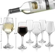 🍷 premium 10oz wine glasses - set of 6 lead-free clear glass with stem - for white & red wines - ideal housewarming gift logo