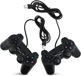 img 4 attached to 🎮 Enhance Your Gaming Experience with SQDeal 2 Pack USB Joystick Gamepad Controllers – Double Vibration Feedback Motors for PC Computer Laptop Windows (Black)