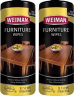 🌿 weiman wood cleaner and polish wipes - 2 pack - non-toxic furniture care to beautify, protect, and uv shield without residue build-up - pleasantly scented, surface safe - 30 count логотип