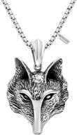 🦊 stylish manzhen anti-silver wisdom fox head pendant necklace for boys – animal charm necklace at its best logo