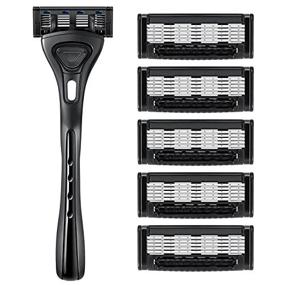 img 4 attached to 🪒 RANYUBIN Men's Razor Set: Handle, 5 Blade Refills & 6 Replacement Cartridges