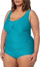 img 2 attached to Plus Size Shirred Swimsuit in Maxine Hollywood for Women's Clothing