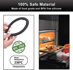 img 2 attached to 🔥 Audoyon Oven Rack Protectors - Set of 3 Silicone Oven Rack Shields for Oven Grills, Food Grade Heat Resistant Oven Rack Edge Cover to Safeguard against Burns, Scars & Injuries (14 Inches)