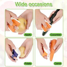 img 2 attached to Efficient 4-Piece Fruit Vegetable Brush and Finger Peeler Set: Ideal Scrubbers for Fruits, Potatoes, Carrots - Random Color Kitchen Gadgets!