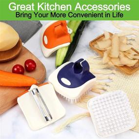 img 1 attached to Efficient 4-Piece Fruit Vegetable Brush and Finger Peeler Set: Ideal Scrubbers for Fruits, Potatoes, Carrots - Random Color Kitchen Gadgets!