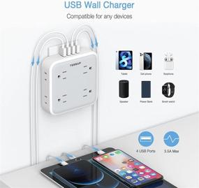img 1 attached to ⚡️ TESSAN Multi Plug Outlet Splitter with USB and Surge Protector - 8 Widely Spaced Electrical Plugs, 4 USB Wall Charger - Ideal for Home, Kitchen, Dorm Room, and Office Use