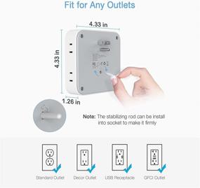 img 2 attached to ⚡️ TESSAN Multi Plug Outlet Splitter with USB and Surge Protector - 8 Widely Spaced Electrical Plugs, 4 USB Wall Charger - Ideal for Home, Kitchen, Dorm Room, and Office Use