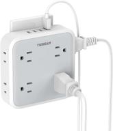 ⚡️ tessan multi plug outlet splitter with usb and surge protector - 8 widely spaced electrical plugs, 4 usb wall charger - ideal for home, kitchen, dorm room, and office use logo