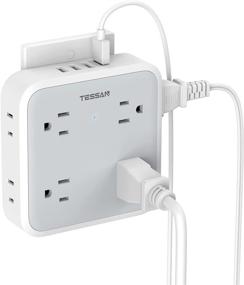 img 4 attached to ⚡️ TESSAN Multi Plug Outlet Splitter with USB and Surge Protector - 8 Widely Spaced Electrical Plugs, 4 USB Wall Charger - Ideal for Home, Kitchen, Dorm Room, and Office Use
