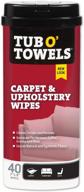 🧽 tub o' towels carpet & upholstery cleaning wipes - powerful stain remover wipes, pack of 40 logo