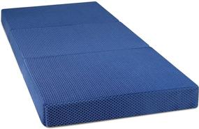 img 2 attached to 🛏️ Olee Sleep 4" Tri-Folding Topper (Twin), Blue: Compact and Comfortable Addition for Quality Sleep