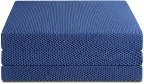 img 1 attached to 🛏️ Olee Sleep 4" Tri-Folding Topper (Twin), Blue: Compact and Comfortable Addition for Quality Sleep