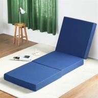 🛏️ olee sleep 4" tri-folding topper (twin), blue: compact and comfortable addition for quality sleep логотип