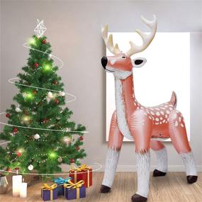 img 2 attached to 🦌 Jet Creations Inflatable Standing Reindeer: Special Edition Shiny Rose Gold Deer Toy, Perfect for Lawn Decoration, Christmas, Pool Party & Birthdays – Antlers, Tail, White Spot Details