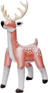 🦌 jet creations inflatable standing reindeer: special edition shiny rose gold deer toy, perfect for lawn decoration, christmas, pool party & birthdays – antlers, tail, white spot details logo