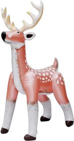 img 4 attached to 🦌 Jet Creations Inflatable Standing Reindeer: Special Edition Shiny Rose Gold Deer Toy, Perfect for Lawn Decoration, Christmas, Pool Party & Birthdays – Antlers, Tail, White Spot Details