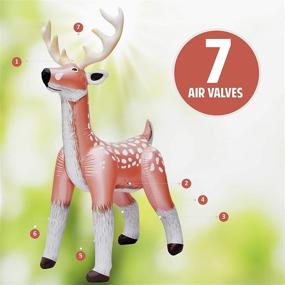 img 3 attached to 🦌 Jet Creations Inflatable Standing Reindeer: Special Edition Shiny Rose Gold Deer Toy, Perfect for Lawn Decoration, Christmas, Pool Party & Birthdays – Antlers, Tail, White Spot Details