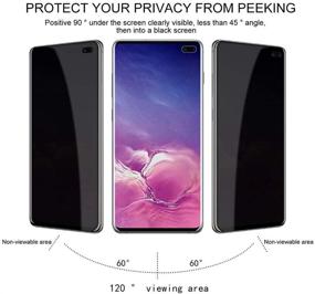 img 1 attached to 📱 Защитная пленка Privacy для Galaxy S10 Plus - полное покрытие [совместима со всеми чехлами] [поддержка 3D Touch] - 2 штуки