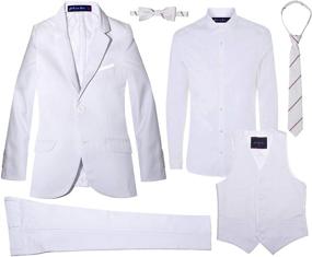 img 2 attached to Johnnie Lene Formal Slim Fit Boys' Suit: 6 Piece Dresswear for a Stylish Look