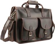 polare vintage leather messenger briefcase logo