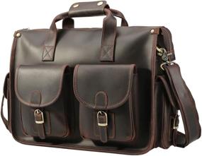 img 3 attached to Polare Vintage Leather Messenger Briefcase